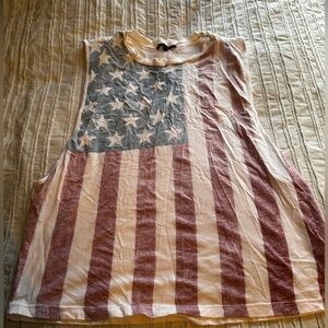 Urban Outfitters Truly Madly Deeply American Flag Tank Top Size Large Sleeveless